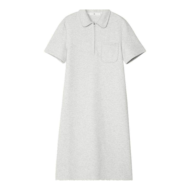 【新品】ZUCZUG 素然春季女士休闲气质空气层棉针织灰色连衣裙