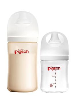 贝亲3代婴儿玻璃宽口PPSU离乳奶瓶把手吸管耐摔新生儿官方正品