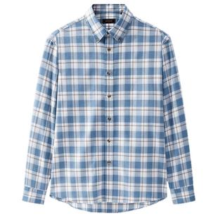 衬衫 商务休闲绒面抗菌保暖格纹长袖 雅戈尔秋冬新品 男 暖姜羊毛