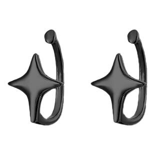 星星耳夹男生一体式 耳饰情侣 假耳环男小众高级黑色中性设计感男士