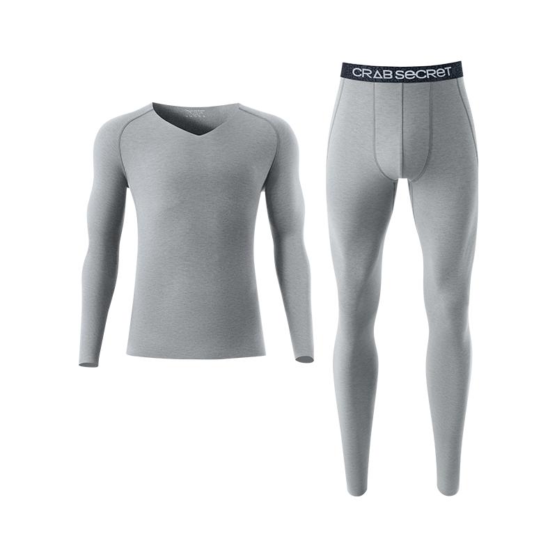 螃蟹秘密德绒男士套装秋衣