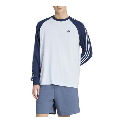 adidas阿迪达斯三叶草棉质三条纹长袖春男BRITCORE美式T恤 KV4447