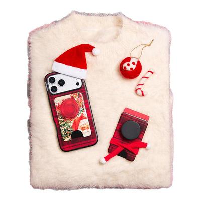 【闪闪的季节】PopSockets手机气囊支架MagSafe磁吸苹果趣味可爱创意iphone圣诞节日全包边雪花闪亮冬日格纹