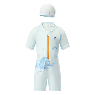 男童女童泳帽连体泳衣宝宝游泳速干衣裤 babycare儿童夏季 泳衣套装