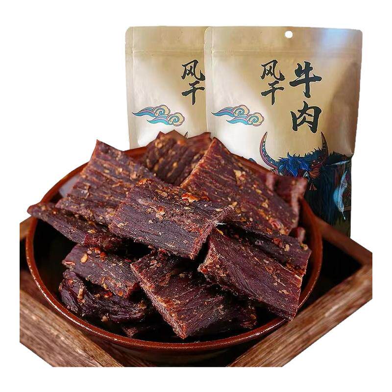 风干牛肉干内蒙古手撕牦牛肉干250/500g西藏耗牛肉香辣麻辣味零食