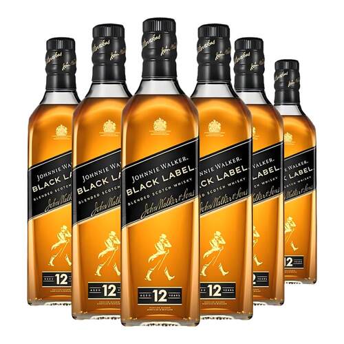 Johnnie Walker尊尼获加12年黑方黑牌1000ml苏格兰调和型威士忌