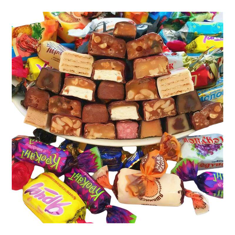 俄罗斯风味混合糖果年货零食品批发散装巧克力夹心牛轧糖结婚喜糖