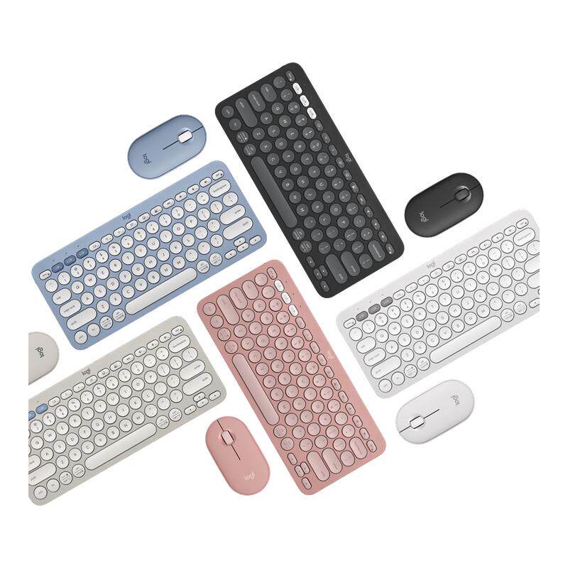 罗技PEBBLE 2 COMBO无线鼠标蓝牙键盘套装轻薄便携办公平板