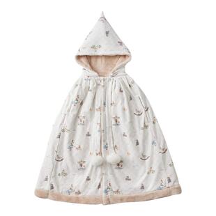 嫚熙童装儿童斗篷加绒加厚披风