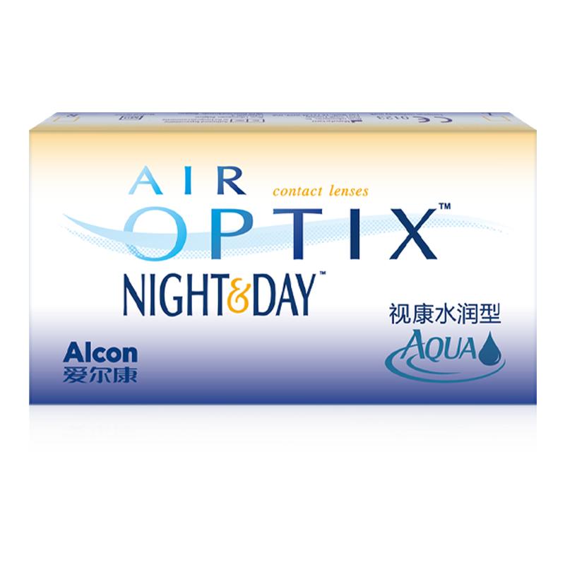 爱尔康视康水润日夜型月抛3片装隐形近视眼镜硅水凝胶官方正品