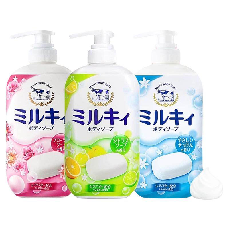 日本cow牛乳石碱沐浴露液体香皂除螨皮肤瘙痒持久留香二合一大瓶
