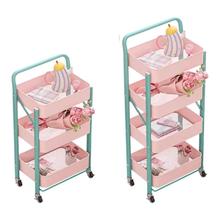 多巴胺可折叠小推车多层零食置物架厨房卧室移动落地书本收纳架子