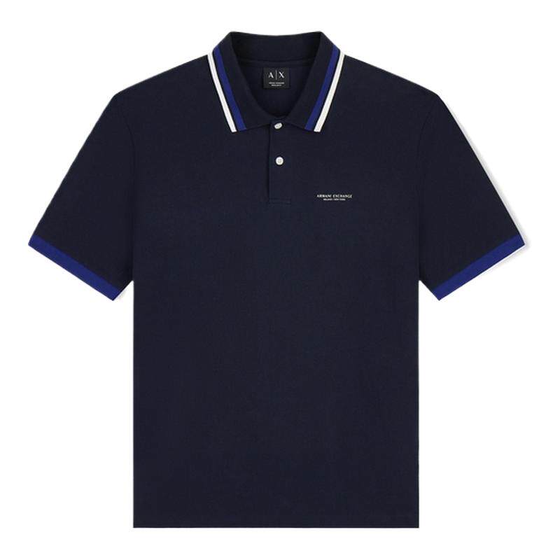 ARMANI EXCHANGE/阿玛尼秋冬新款男士翻领短袖撞色纯棉休闲Polo衫
