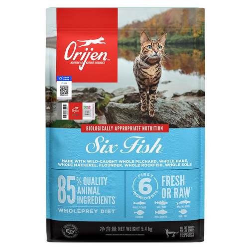 【百】Orijen渴望进口六种鱼肉鲜肉美毛亮肤成幼猫全价猫粮5.4kg