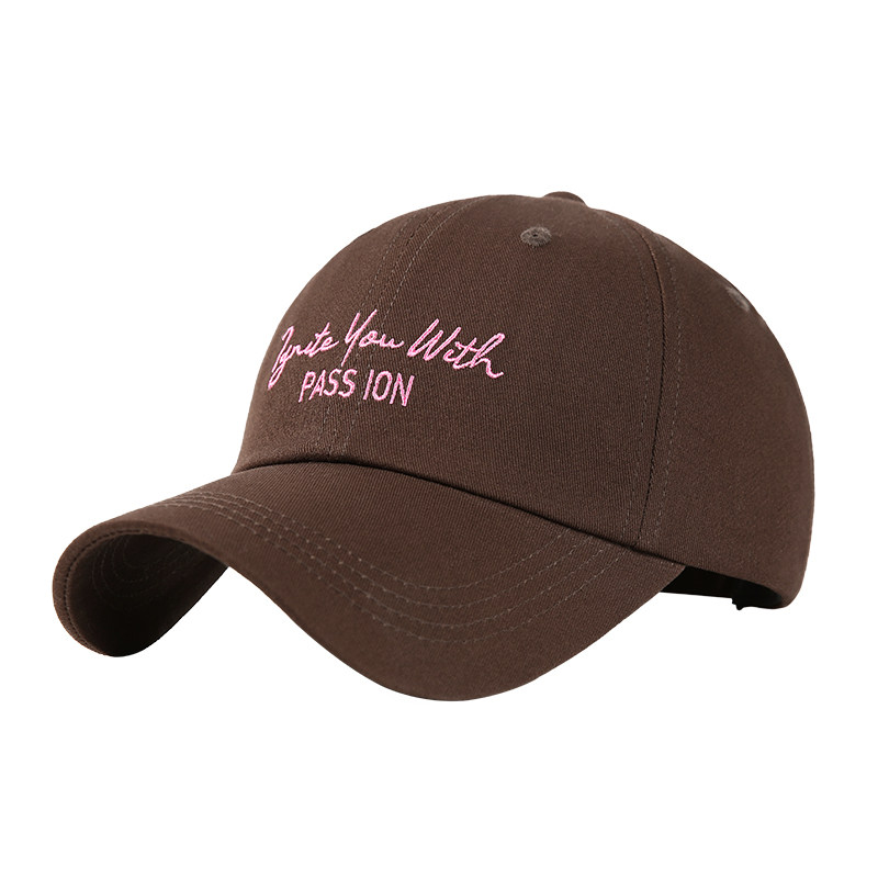 CACUSS帽子女春季新款字母刺绣鸭舌帽纯棉软顶棒球帽显脸小遮阳帽