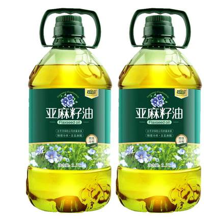 好运花冷榨一级亚麻籽油 炒菜油凉拌食用油5斤胡麻油官方正品包邮