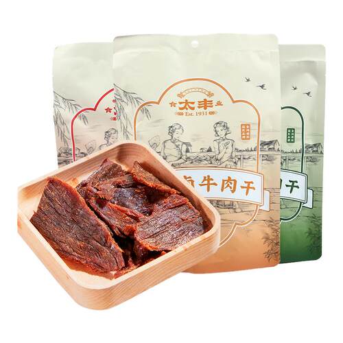太丰牛肉干古法卤制大片牛肉干