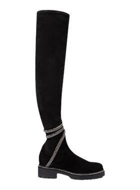 【新年折扣】RENE CAOVILLA CLEO系列水钻黑色长靴女士