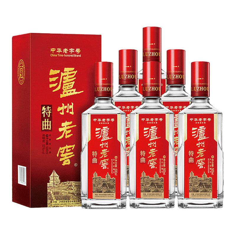 【爆款推荐】泸州老窖特曲52度 500ml*6瓶 浓香型商务白酒