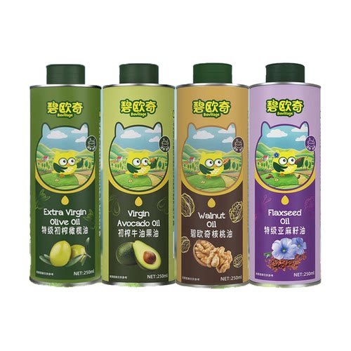 碧欧奇核桃油低温冷榨宝宝辅食搭配油热炒凉拌家用辅食搭配调味料