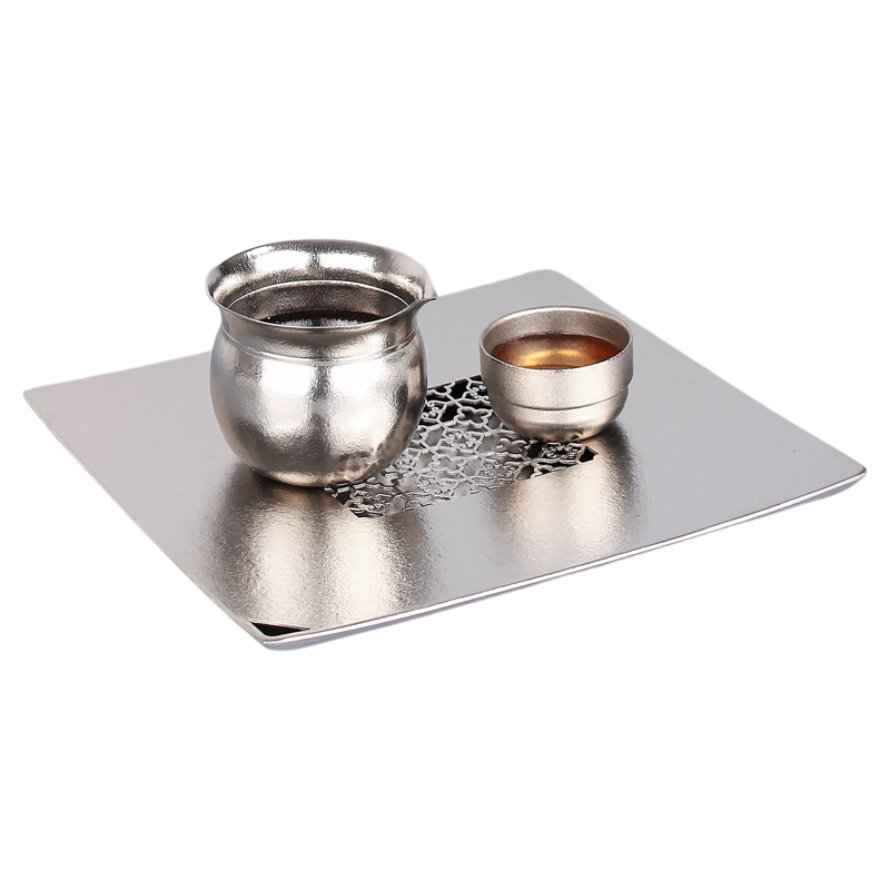 缠枝莲纯钛干泡台茶席一人茶盘