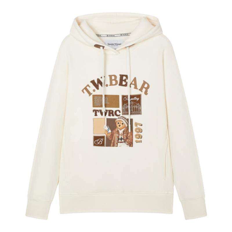 TeenieWeenie小熊奥莱女装冬装植绒刺绣连帽卫衣宽松慵懒