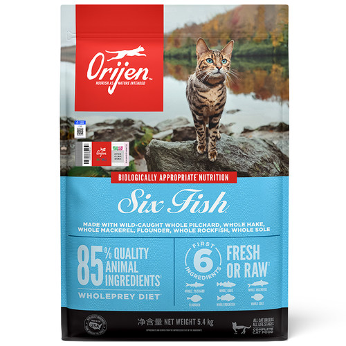 【百补】部分临期 Orijen原始猎食渴望成幼猫通用六种鱼猫粮1.8kg