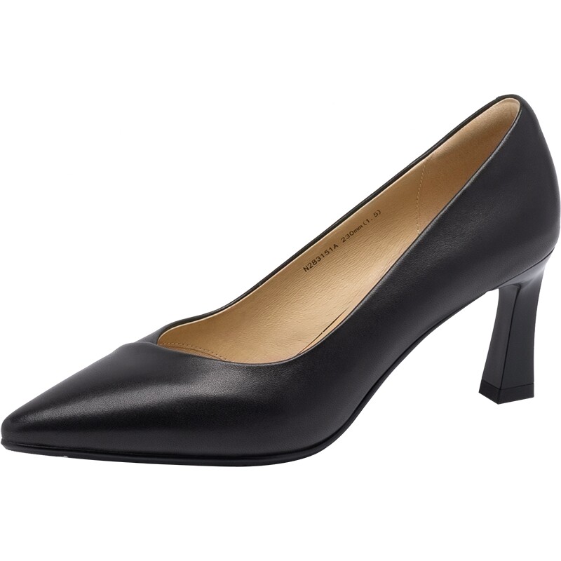 沙驰女鞋职业细跟高跟鞋单鞋2026春夏季新款羊皮尖头浅口通勤鞋子