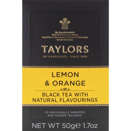 英国进口泰勒茶柠檬香橘红茶茶包