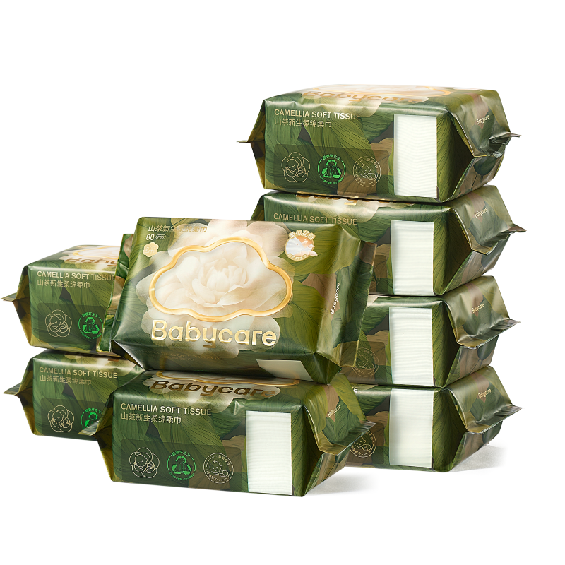 babycare山茶面膜柔巾一次性洗脸湿纸巾婴儿超柔加厚绵柔巾干湿