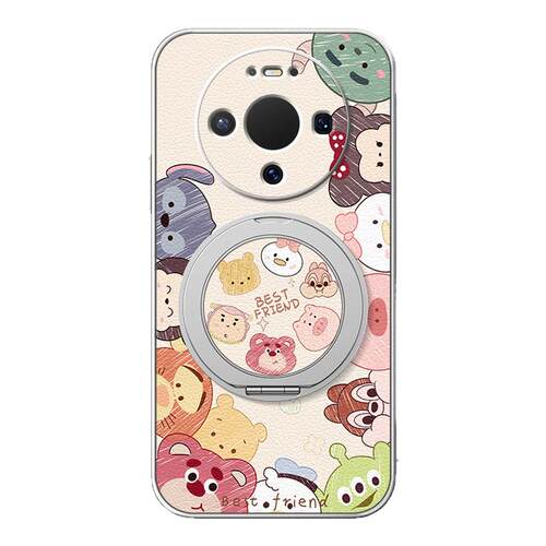 适用华为mate80pro手机壳mate70女款mate60pro+保护套小羊皮新款50磁吸支架40/30防摔硅胶卡通可爱动物萌宠