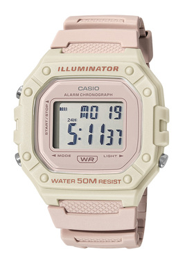 CASIO卡西欧手表男女运动粉色学生小方块电子表 218hc 海外直邮