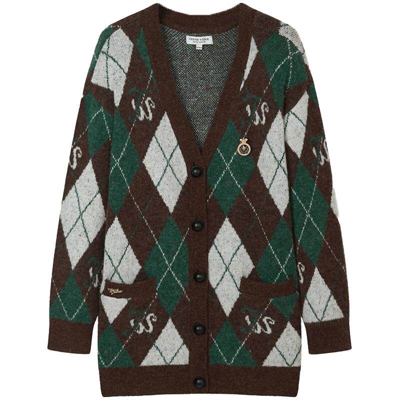 TeenieWeenie小熊奥莱秋季慵懒学院风针织开衫宽松韩版女