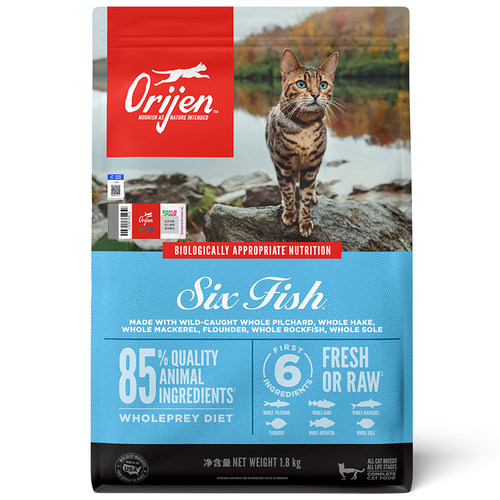 【百补】部分临期 Orijen原始猎食渴望成幼猫通用六种鱼猫粮1.8kg