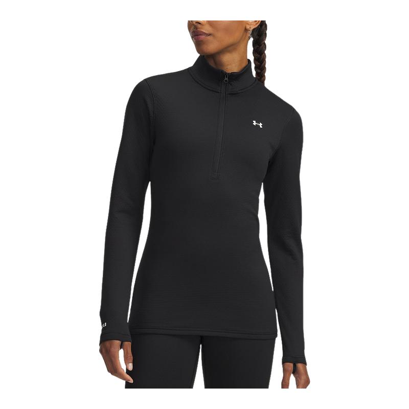 UA安德玛秋冬BASE女子休闲运动跑步健身半拉链长袖T恤6004064-002