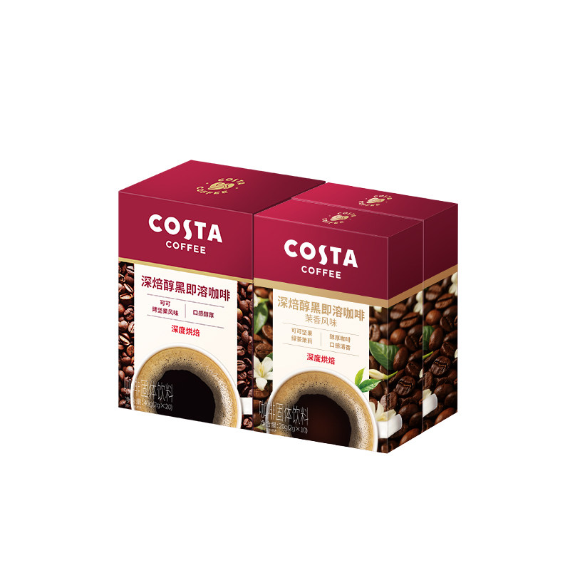COSTA咖世家速溶咖啡条装深烘可可风味0糖0脂黑咖啡即溶咖啡粉,咖啡/麦片/冲饮,速溶咖啡,淘宝优惠券,粉丝福利购,淘宝优惠卷