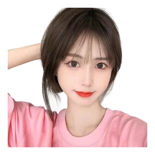 美禾 纯手织双递针假发片女头顶真发全真人发增发量蓬松遮白刘海
