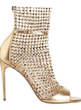 【新年折扣】RENE CAOVILLA GALAXIA金色水钻网面高跟鞋