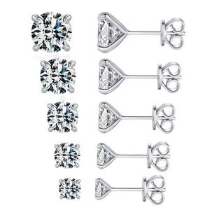 MODIAN摩典2克拉莫桑钻耳钉S925纯银日韩小众轻奢高级感爆闪耳饰