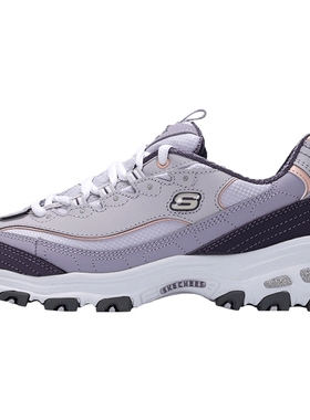 斯凯奇紫色熊猫鞋奶茶熊女鞋官方旗店透气厚底老爹鞋运动休闲鞋