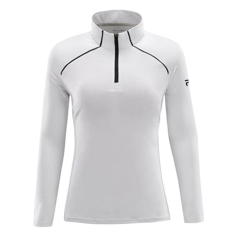 伯希和快干长袖T恤女立领跑步T男户外徒步登山透气运动休闲上衣