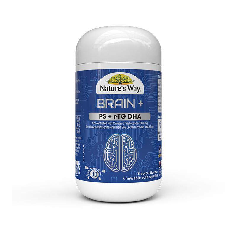 Natures Way澳洲佳思敏脑力佳青少年鱼油PS磷脂酰丝氨酸学生DHA
