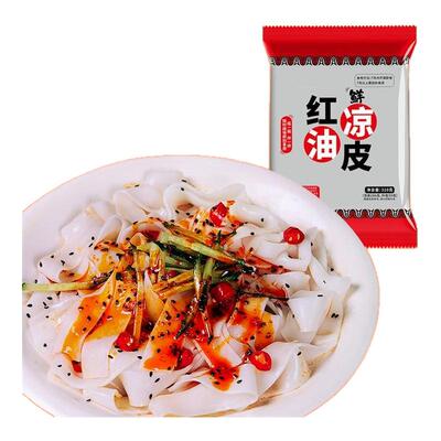 貂馋不馋鲜凉皮开袋即食鲜凉皮麻酱红油味310克*7袋貂蝉不馋