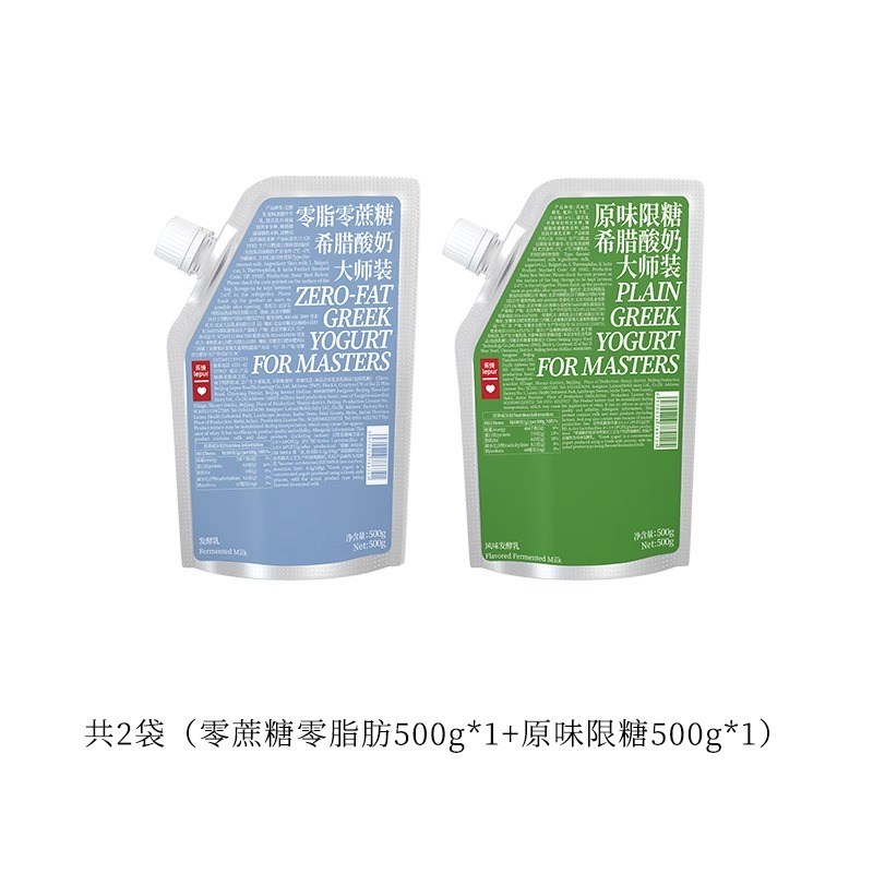 乐纯家庭装希腊干噎酸奶500g*2袋控糖营养早餐代餐DIY酸牛奶