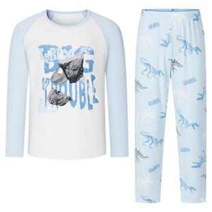 爱慕儿童莫代尔男女孩童长袖家居服套装睡衣裤AAA抗菌中小学生A类