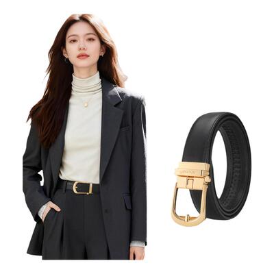 奥康女真皮自动扣腰带商务显瘦