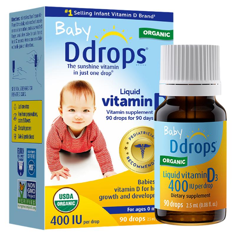 Ddrops滴卓思d3滴剂婴幼儿新生一岁以下维生素D3官方旗舰店400IU