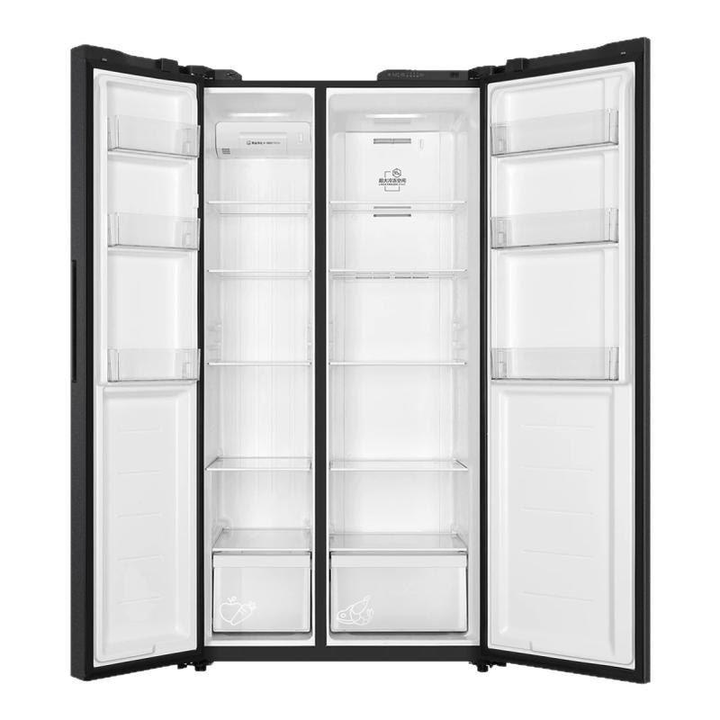 海尔对开门冰箱深色双开大冷冻一级双变频风冷无霜家用大容量冰箱