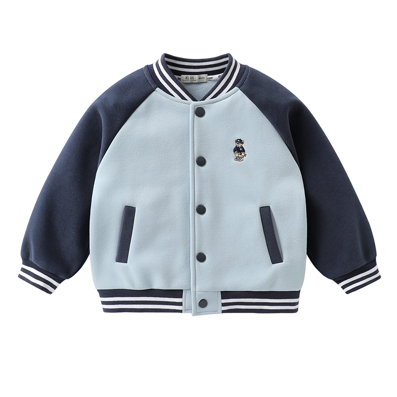 男童加绒棒球服外套奥粒绒冬装上衣秋冬款童装儿童宝宝冬季衣服潮
