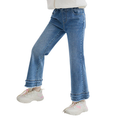 马克华菲毛边喇叭裤柔软亲肤女童